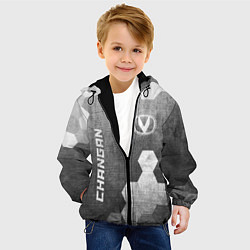 Куртка с капюшоном детская Changan - grey gradient вертикально, цвет: 3D-черный — фото 2