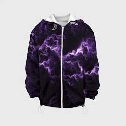 Куртка с капюшоном детская Lightning purple flicker, цвет: 3D-белый