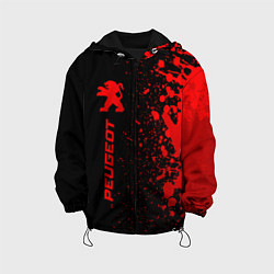 Куртка с капюшоном детская Peugeot - red gradient по-вертикали, цвет: 3D-черный