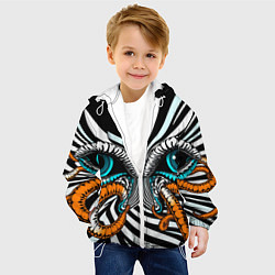 Куртка с капюшоном детская Глаз и щупальца, цвет: 3D-белый — фото 2