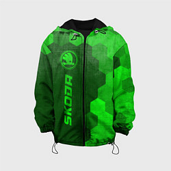 Куртка с капюшоном детская Skoda - green gradient по-вертикали, цвет: 3D-черный