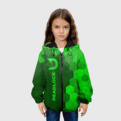 Куртка с капюшоном детская Deadlock - green gradient по-вертикали, цвет: 3D-черный — фото 2