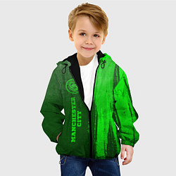 Куртка с капюшоном детская Manchester City - green gradient по-вертикали, цвет: 3D-черный — фото 2
