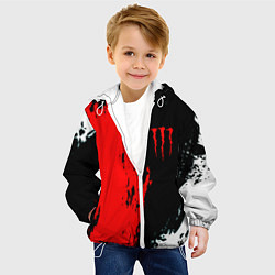 Куртка с капюшоном детская Monster energy краски спорт, цвет: 3D-белый — фото 2