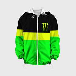 Куртка с капюшоном детская Monster energy полосы, цвет: 3D-белый