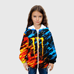Куртка с капюшоном детская Monster energy огонь и лёд искры, цвет: 3D-белый — фото 2