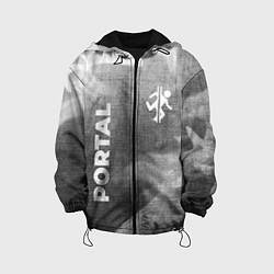Куртка с капюшоном детская Portal - grey gradient вертикально, цвет: 3D-черный