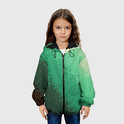 Куртка с капюшоном детская Градиент текстурный зелёный, цвет: 3D-черный — фото 2