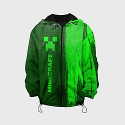 Куртка с капюшоном детская Minecraft - green gradient по-вертикали, цвет: 3D-черный