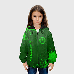 Куртка с капюшоном детская Mercedes - green gradient вертикально, цвет: 3D-черный — фото 2