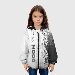 Куртка с капюшоном детская Doom - white gradient по-вертикали, цвет: 3D-черный — фото 2