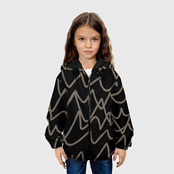 Куртка с капюшоном детская Кривые рукописные линии чёрно-коричневый, цвет: 3D-черный — фото 2