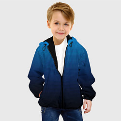 Куртка с капюшоном детская Из голубого в чёрный градиент с точками, цвет: 3D-черный — фото 2