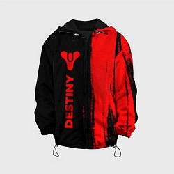 Куртка с капюшоном детская Destiny - red gradient по-вертикали, цвет: 3D-черный
