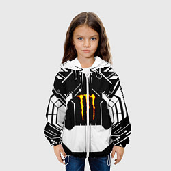 Куртка с капюшоном детская Monster energy geometry, цвет: 3D-белый — фото 2
