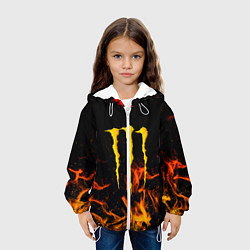Куртка с капюшоном детская Monster energy orange fire, цвет: 3D-белый — фото 2