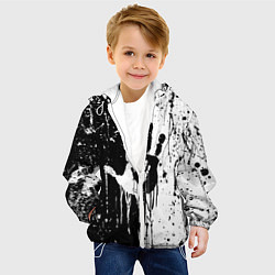 Куртка с капюшоном детская Антиматерия подтеки, цвет: 3D-белый — фото 2