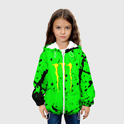 Куртка с капюшоном детская Monster energy кислотные брызги, цвет: 3D-белый — фото 2