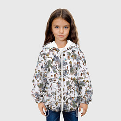 Куртка с капюшоном детская Земли Башни - Герои 3, цвет: 3D-белый — фото 2