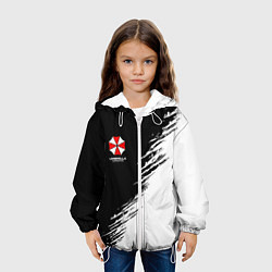 Куртка с капюшоном детская Umbrella Corp - black and white, цвет: 3D-белый — фото 2