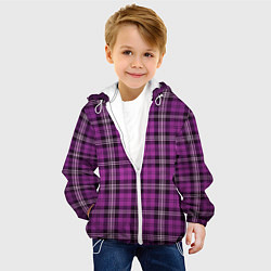 Куртка с капюшоном детская Color pink checkerboard, цвет: 3D-белый — фото 2