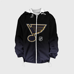 Куртка с капюшоном детская Сент Луис Блюз - градиент, цвет: 3D-белый