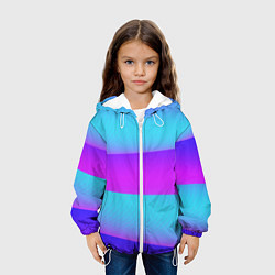 Куртка с капюшоном детская Неоновый прилив, цвет: 3D-белый — фото 2