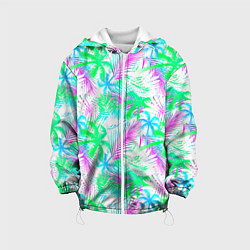 Куртка с капюшоном детская Palm green light blue, цвет: 3D-белый