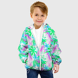 Куртка с капюшоном детская Palm green light blue, цвет: 3D-белый — фото 2