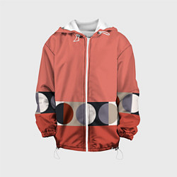 Куртка с капюшоном детская Луна Малевича розовый томат, цвет: 3D-белый