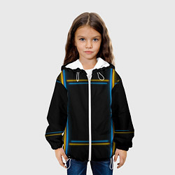 Куртка с капюшоном детская Neon yellow light blue, цвет: 3D-белый — фото 2