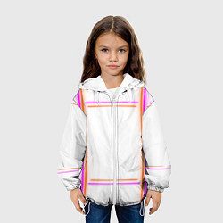 Куртка с капюшоном детская Neon white orange pink, цвет: 3D-белый — фото 2