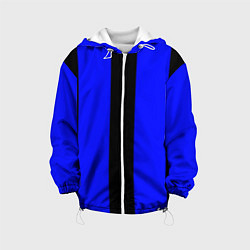 Куртка с капюшоном детская Color blue black stripes, цвет: 3D-белый