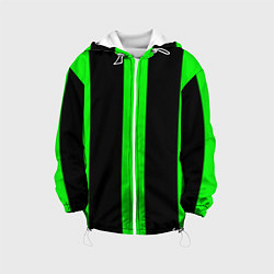 Куртка с капюшоном детская Color green black lines, цвет: 3D-белый
