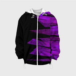 Куртка с капюшоном детская Color purple black stripes, цвет: 3D-белый