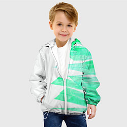 Куртка с капюшоном детская Color white light blue strip, цвет: 3D-белый — фото 2