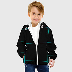 Куртка с капюшоном детская Color black blue stripes, цвет: 3D-белый — фото 2