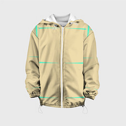 Куртка с капюшоном детская Color beige green stripes, цвет: 3D-белый