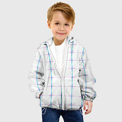 Куртка с капюшоном детская Color white blue stripes, цвет: 3D-белый — фото 2