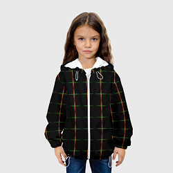 Куртка с капюшоном детская Color black orange green crosses, цвет: 3D-белый — фото 2