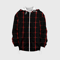 Куртка с капюшоном детская Color black red crosses, цвет: 3D-белый