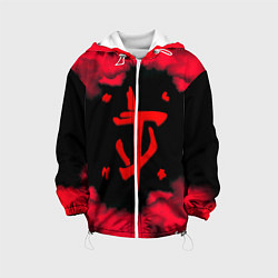 Куртка с капюшоном детская Doom огненные краски, цвет: 3D-белый