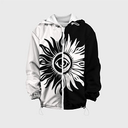 Детская куртка Солнце черно-белое