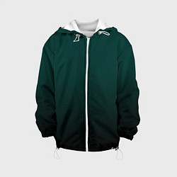 Куртка с капюшоном детская Тёмный изумруд, цвет: 3D-белый