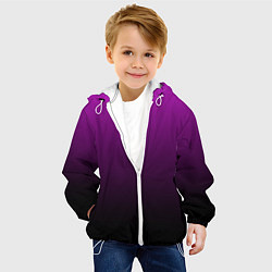 Куртка с капюшоном детская Purple gradient, цвет: 3D-белый — фото 2