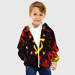 Куртка с капюшоном детская Doom огненные искры, цвет: 3D-белый — фото 2