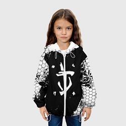 Куртка с капюшоном детская Doom соты краски, цвет: 3D-белый — фото 2
