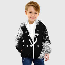 Куртка с капюшоном детская Doom соты краски, цвет: 3D-белый — фото 2