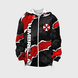 Куртка с капюшоном детская Umbrella corp - разрывы, цвет: 3D-белый