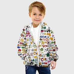 Куртка с капюшоном детская Ребусы паттерн, цвет: 3D-белый — фото 2